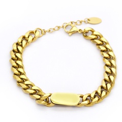 Jewelry Plating 14K Gold Bracelet Titanium Steel Thick Chain New Simple Box Jewelry