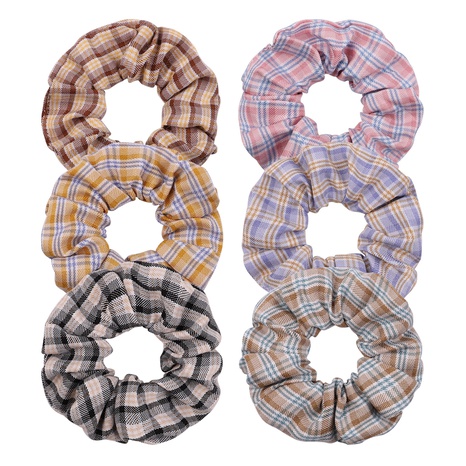 fashion retro college style plaid rubber band hair rope hair accessories's discount tags