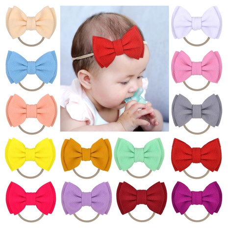 European and American Simple Double Bowknot Hairband Children's Hair Accessories's discount tags