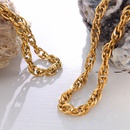European and American thick chain necklace bracelet titanium steel 18K gold plated jewelrypicture6
