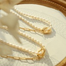 light luxury freshwater pearl stitching necklace titanium steel 18k real gold necklacepicture6
