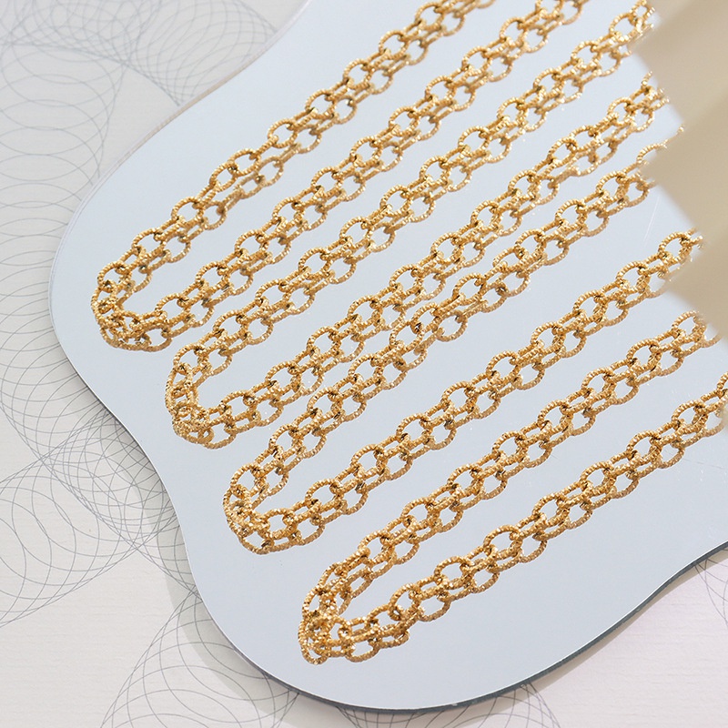 European and American titanium steel plated 18K real gold thick chain necklace bracelet wholesale