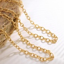 European and American titanium steel plated 18K real gold thick chain necklace bracelet wholesalepicture7