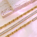 light luxury zircon splicing necklace bracelet set titanium steel 18K real gold plated jewelrypicture7