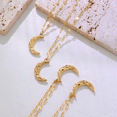 Europäische und amerikanische leichte Luxus-Halskette aus Titanstahl 18K vergoldet