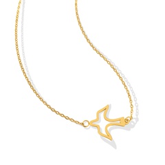 French niche light luxury swallow titanium steel plated 18K real gold trend necklace jewelry