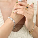 niche fashion style stitching cubic zircon titanium steel plated 18K real gold braceletpicture8