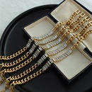 niche fashion style stitching cubic zircon titanium steel plated 18K real gold braceletpicture9