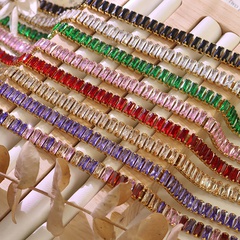 übertriebene Farbe Zirkon Halskette Armband Titan Stahl 18k Schmuck Großhandel
