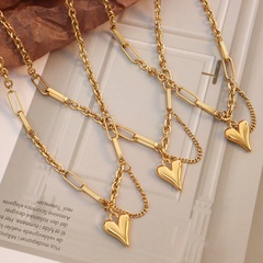 Tassel geometric chain titanium steel 18k gold earrings necklace wholesale