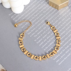 European and American star geometric thick chain titanium steel 18k gold trendy bracelet