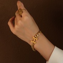European and American thick chain letter H bracelet titanium steel 18k gold bracelet wholesalepicture9