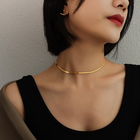 Europäische und amerikanische Halskette geometrischer Titanstahlhalskettengroßverkauf's discount tags