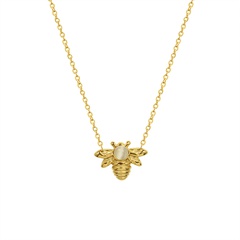 Fashion animal bee opal pendant simple titanium steel necklace wholesale