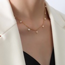 Fashion retro jewelry titanium steel freshwater pearl titanium steel necklacepicture7