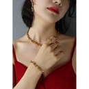 Ushaped horseshoe buckle necklace female earrings titanium steel 18k gold jewelrypicture7