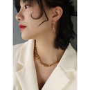 Ushaped horseshoe buckle necklace female earrings titanium steel 18k gold jewelrypicture9
