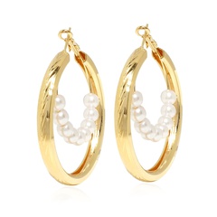 fashion alloy pearl circle fashion simple geometric earrings