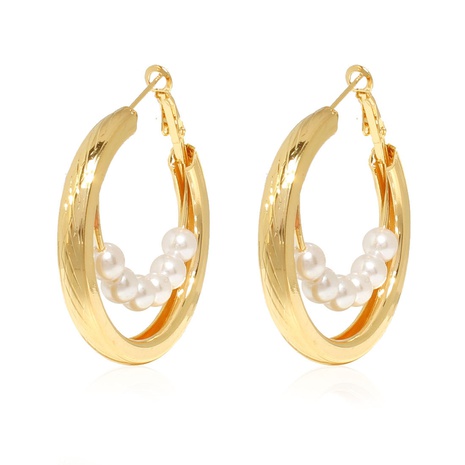 fashion alloy pearl round trend fashion simple earrings NHCT579908's discount tags