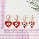 retro ethnic style color dripping oil triangle heart eye earringspicture13