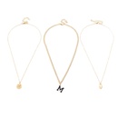 European and American gold multiple short heartshape alloy necklacepicture11