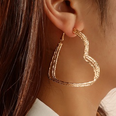 simple geometric heart simple long peach heart-shaped earrings
