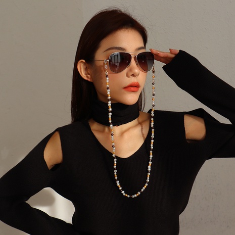 European and American personality fashion geometric glasses chain simple beaded anti-lost mask chain female NHMD579951's discount tags