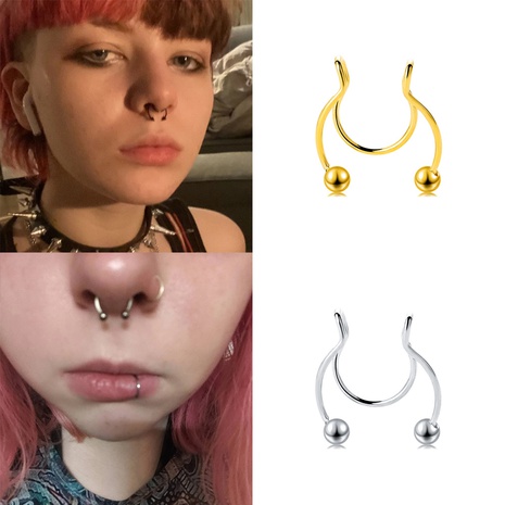 new nasal septum nose ring fake horseshoe ring antlers nose nail piercing jewelry's discount tags