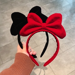 New red velvet bow headband female retro headband cute plush hairpin