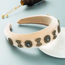 Barockes RetroStrassStirnband weiblicher Flanell verdickter dnner SchwammStirnband mit breiter Krempepicture10