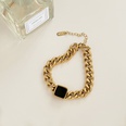 Titanium steel thick chain necklace dripping oil black square clavicle chain necklacepicture13