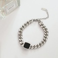 Titanium steel thick chain necklace dripping oil black square clavicle chain necklacepicture14