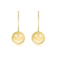 classic titanium steel hollow smiley face big round geometric earringspicture13