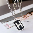 European and American fashion letter stainless steel necklace long personality necklacepicture9