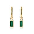 fashion emerald zircon rectangular titanium steel earringspicture12