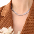 light luxury zircon splicing necklace bracelet set titanium steel 18K real gold plated jewelrypicture12