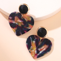 2022 European and American popular amber earrings acrylic heart exaggerated earrings
