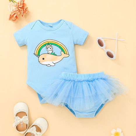 summer baby infant Cute Romper Shorts Cartoon Anime Two Piece Set's discount tags