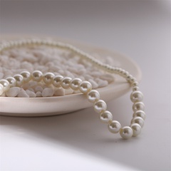 European and American pearl shell bead alloy necklace