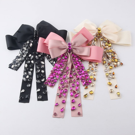 Fashion rhinestones long full diamond bow hairpins hair accessories's discount tags