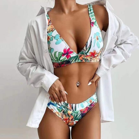 new ladies split print bikini sexy swimsuit's discount tags