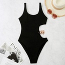 new ladies black chain onepiece swimsuit European and American sexy swimwearpicture7