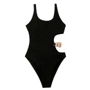 new ladies black chain onepiece swimsuit European and American sexy swimwearpicture11