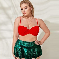 new ladies large size split bikini shell swimsuit