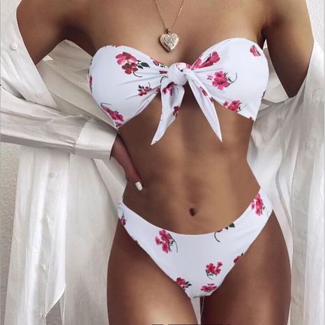 new fashion flower printing strap bikini sexy swimsuit's discount tags