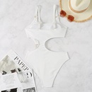 new ladies white solid color onepiece swimsuit European and American sexy swimwearpicture9