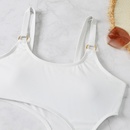 new ladies white solid color onepiece swimsuit European and American sexy swimwearpicture11