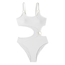 new ladies white solid color onepiece swimsuit European and American sexy swimwearpicture12
