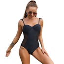 new ladies solid color onepiece swimsuit spot European and American sexy black swimsuitpicture12