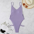 new ladies onepiece solid color swimsuit European and American sexy swimwearpicture7